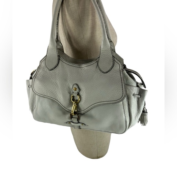 Vintage COLE HAAN white pebbled leather shoulder bag purse multi pockets - Picture 13 of 14